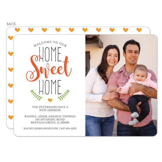 Orange Home Sweet Home Moving Announcements